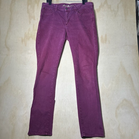 Eddie Bauer Classic Fit Slim Straight Maroon Jeans Size 12 - Picture 1 of 11